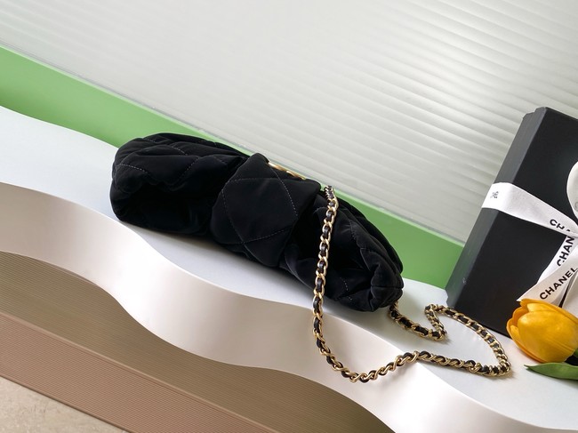 Chanel Velvet-Effect Nylon Mini Bow Bag AS5849 black