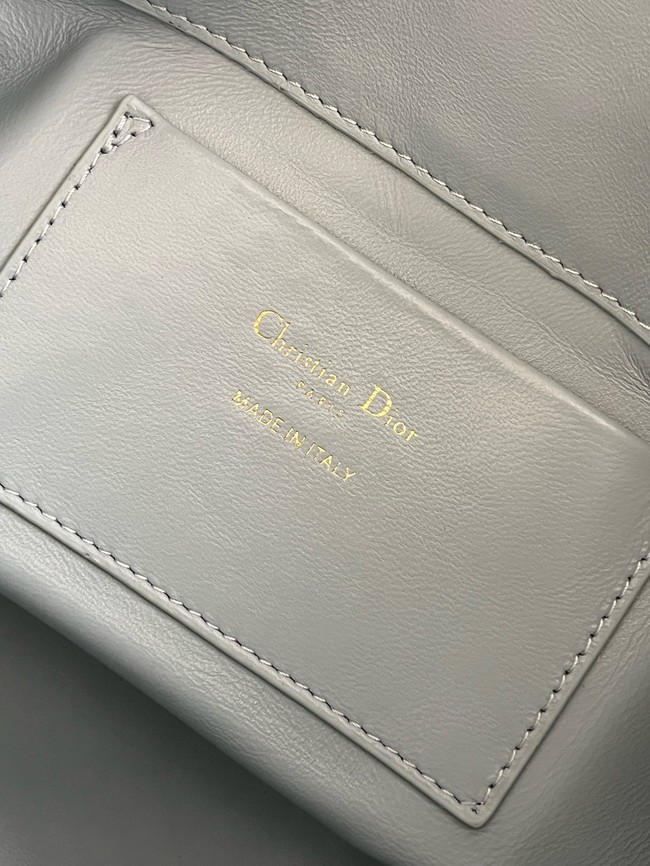 Small Dior Toujours Vertical Tote Bag Macrocannage Crinkled Calfskin M2835 light blue