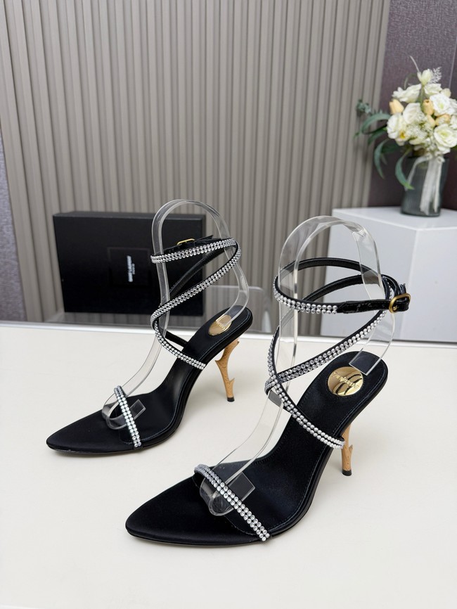 Saint Laurent sandals in Calfskin & and rhinestones 27109-8