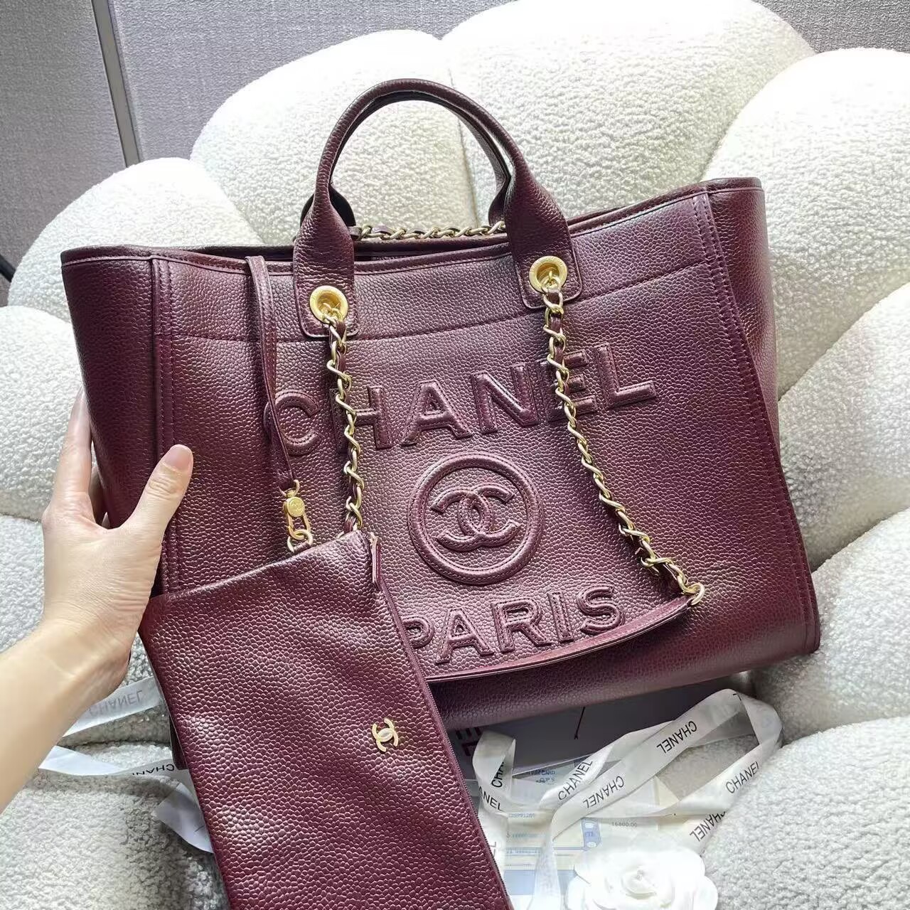 Chanel Original Leather LARGE SHOPPING BAG A66941 Wine