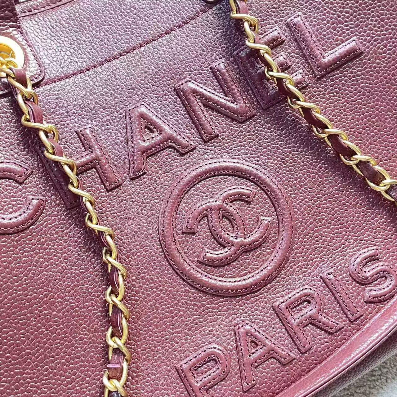 Chanel Original Leather LARGE SHOPPING BAG A66941 Wine