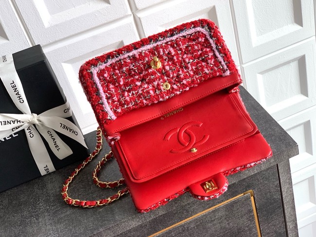 Chanel Small Classic Handbag A01113 red