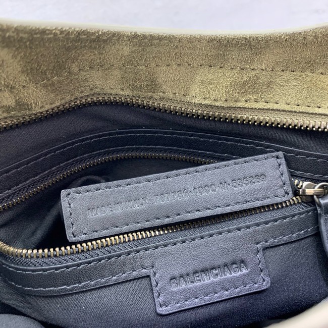 Balenciaga Le City small suede tote bag 230582 green