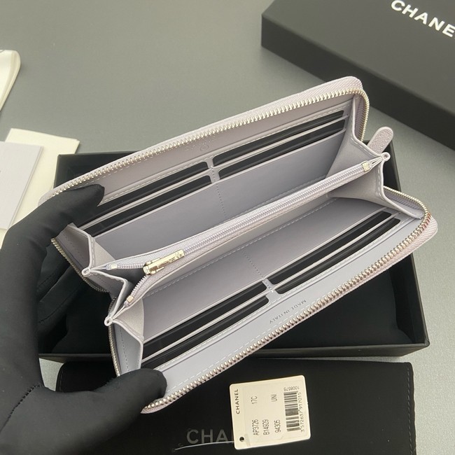 Chanel Classic Zipped Wallet 3726 light gray