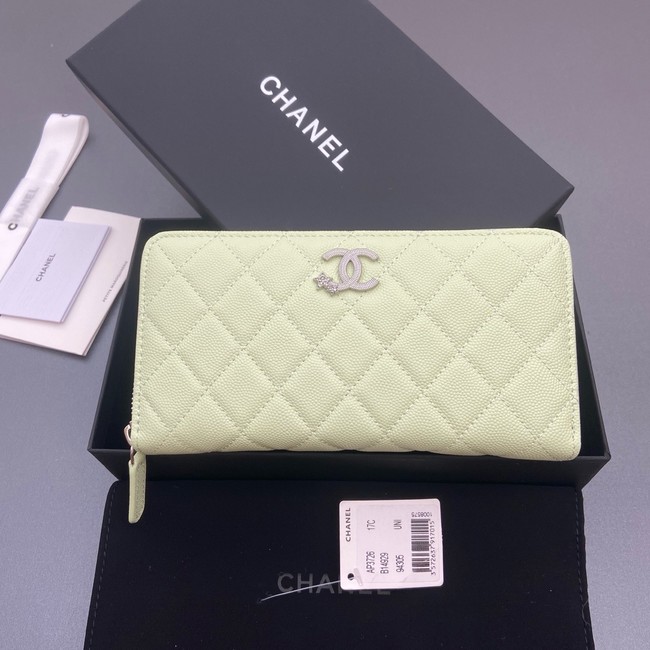 Chanel Classic Zipped Wallet 3726 light green