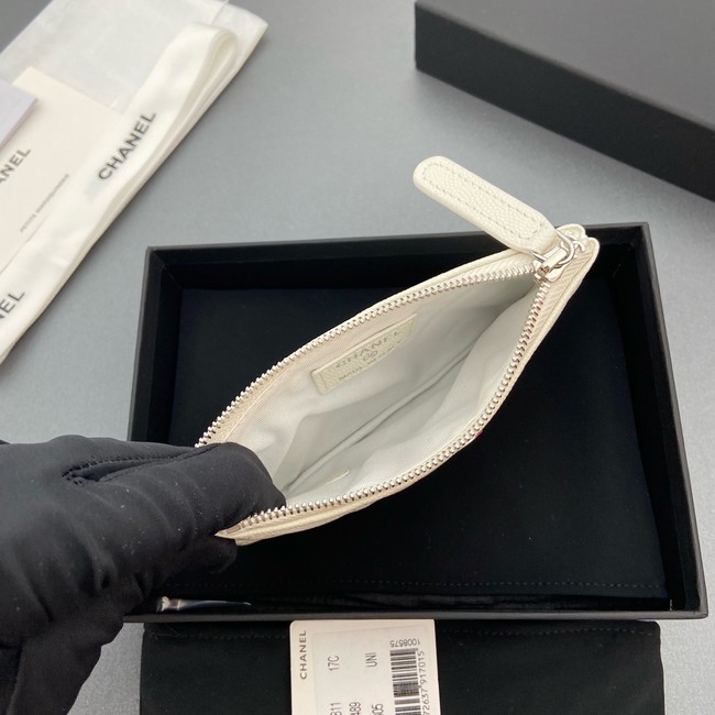 Chanel Zipped Pocket wallet S4811 Cream