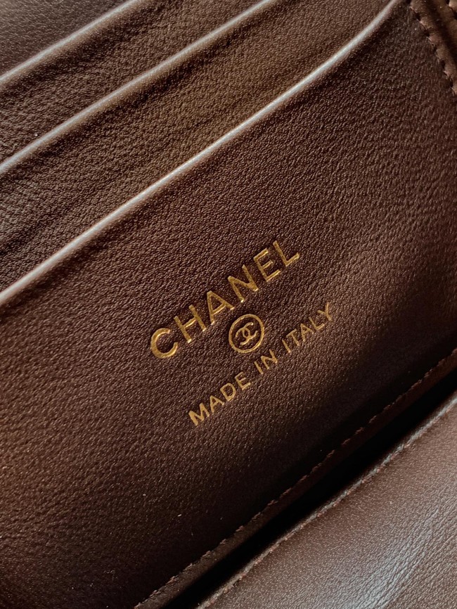 CHANEL velvet Vanity with Chain AP3940 Coffee