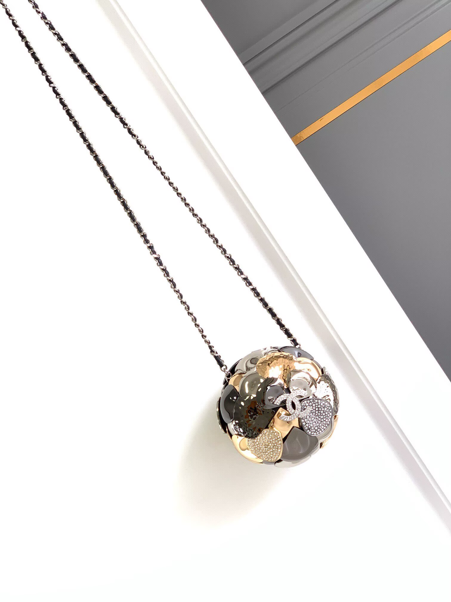 Chanel Camellia With Diamonds Mini Ball Bag 63028 Gold