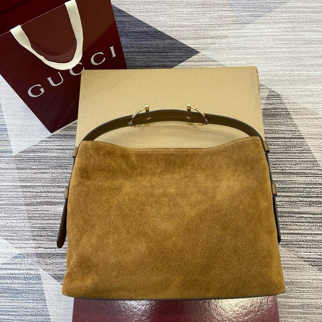 Gucci Beatrix medium tote bag suede 850926 brown