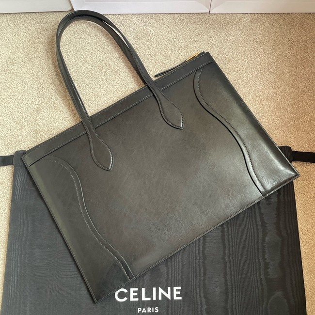 Celine FLAT CABAS NEW LUGGAGE IN GLOSSY CALFSKIN 123963 black