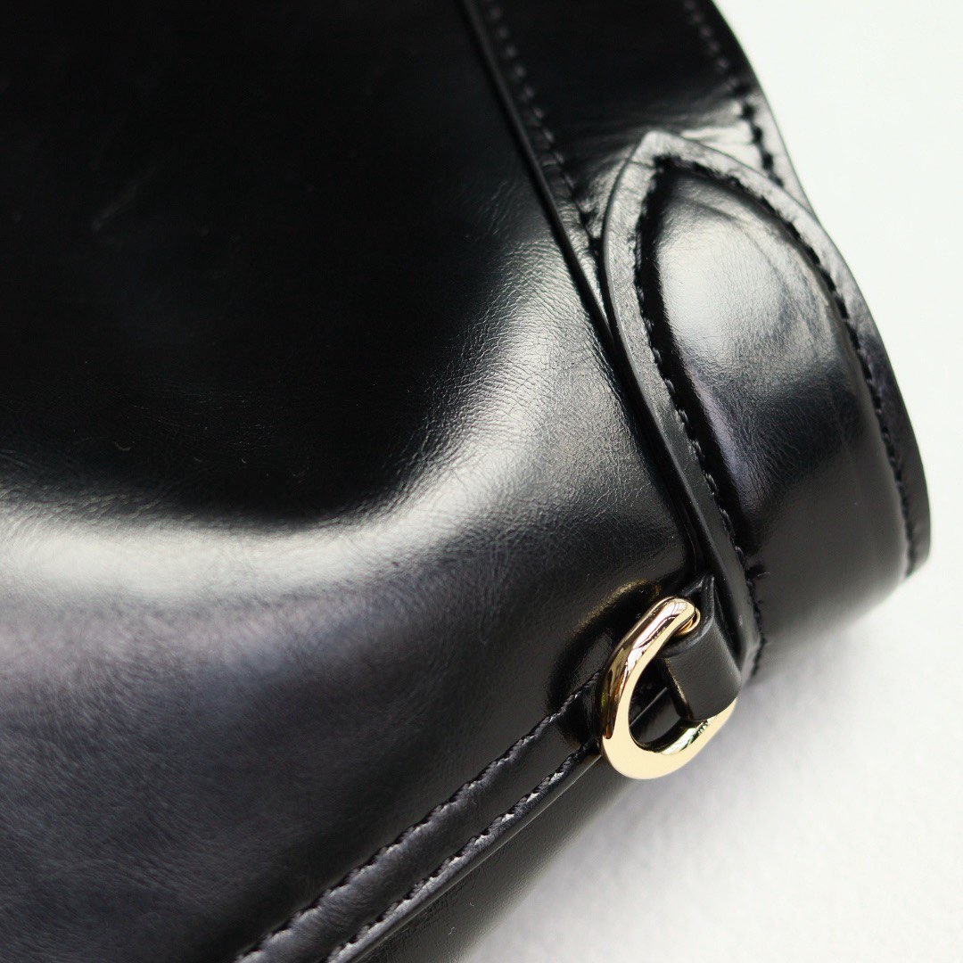 Gucci Giglio Original Oiled Leather large tote GG bag 853971 Black