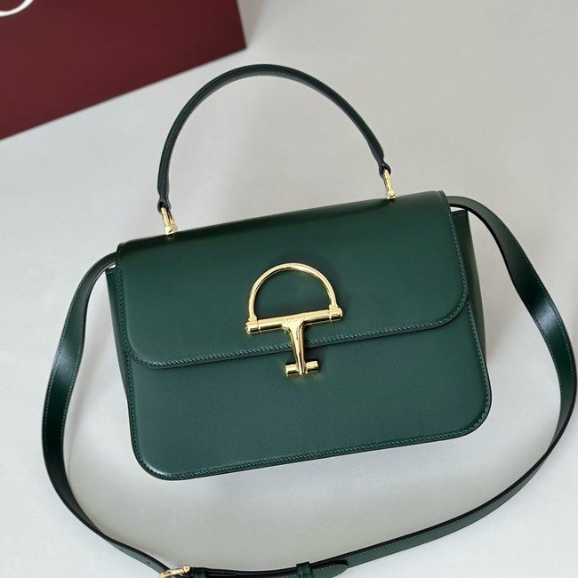 Gucci Siena medium top handle bag 855535 dark green