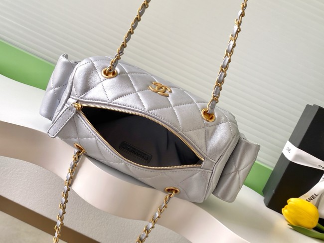Chanel Lambskin Bowling Bag AS5791 Silver