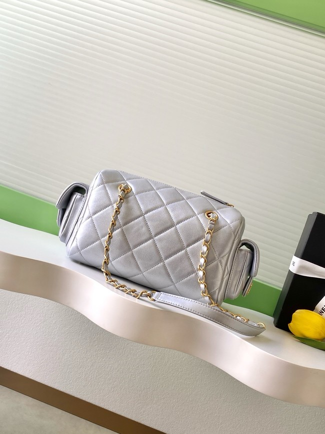 Chanel Lambskin Bowling Bag AS5791 Silver