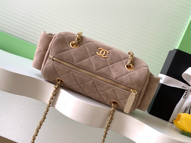Chanel velvet Bowling Bag AS5791 Khaki