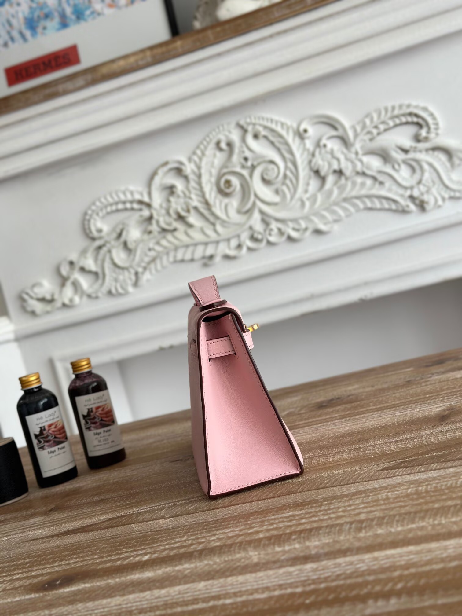 Hermes Original Swift Leather Mini Kelly K22CM H23560 Light Pink