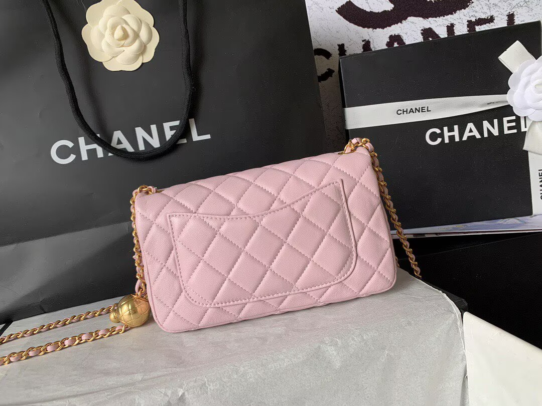 Chanel MINI Flap Bag Original Sheepskin Leather AS1787 Light Pink
