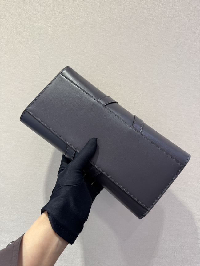 Hermes swift Leather Clutch 37568 dark gray