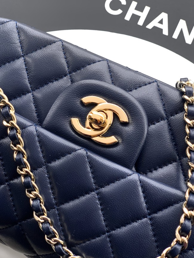CHANEL Mini Flap Bag with Top Handle AP2431 dark blue