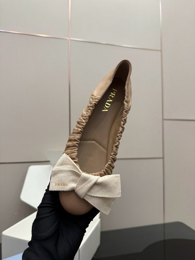 Prada Mordore nappa leather ballerinas with bow 55723-5