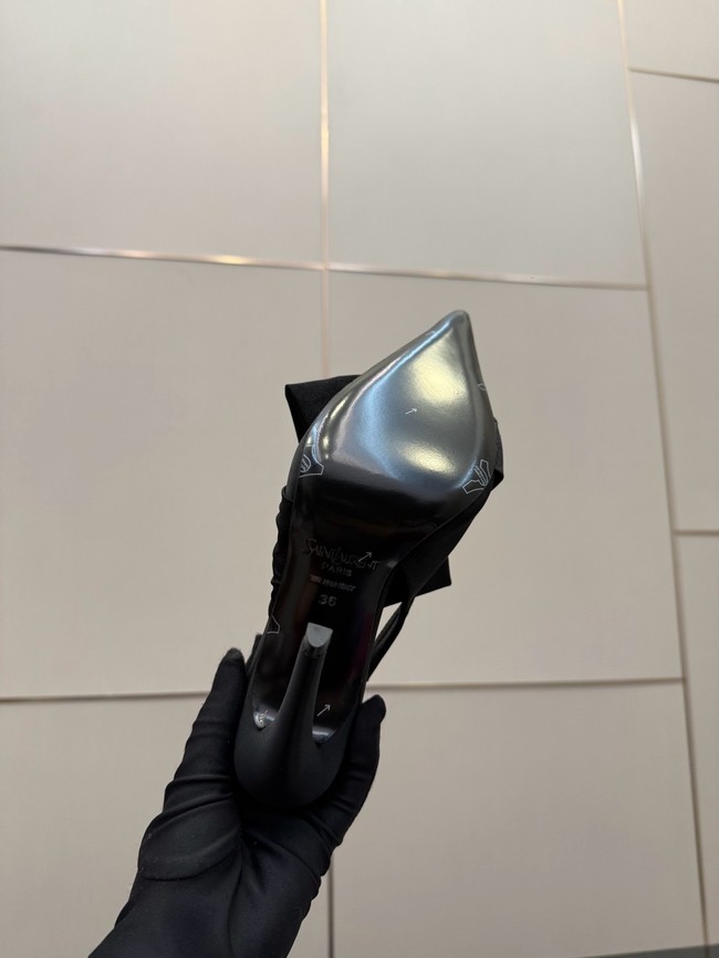 Saint Laurent AMALIA slingback pumps in satin crepe Heel 10.5CM 55726-7