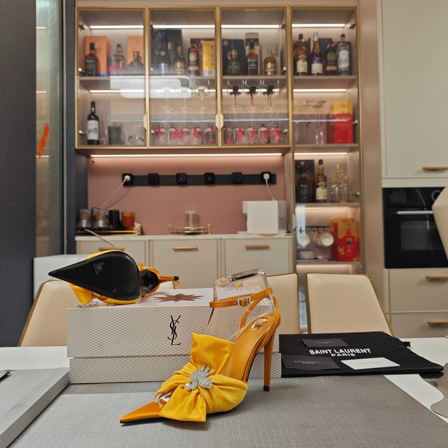 Saint Laurent AMALIA slingback pumps in satin crepe Heel 10.5CM 35964-4