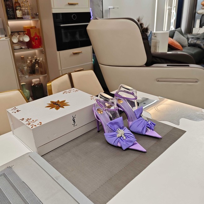 Saint Laurent AMALIA slingback pumps in satin crepe Heel 10.5CM 35964-8