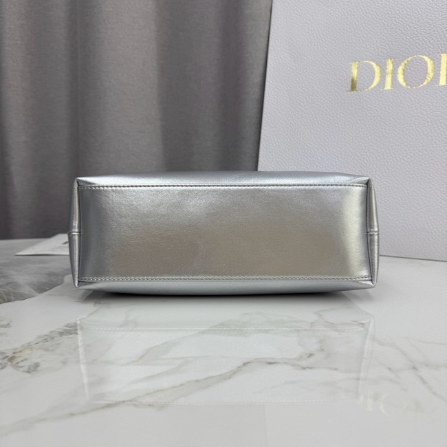 Small Dior Bow Bag Lambskin M0715P Silver-Tone