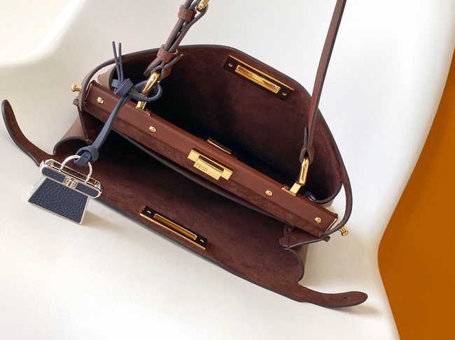 FENDI Way Medium Cowhide Bag 8BN367 wine red