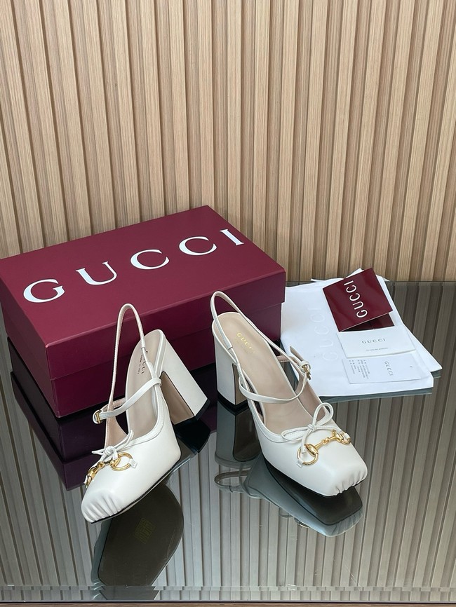 Gucci Womens slingback pump with Horsebit Heel 9.5CM 66924-6