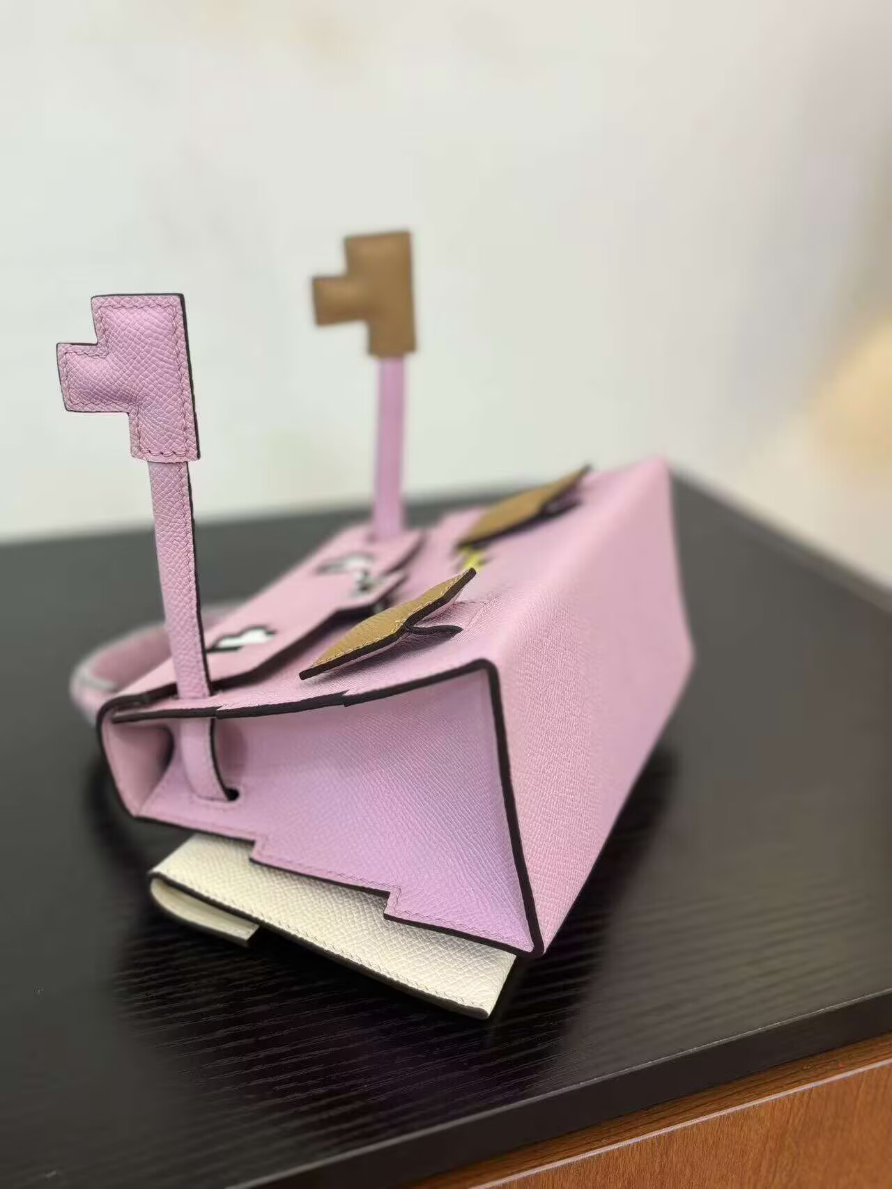 Hermes Original Epsom Leather Mosaic Figure Bag H6302 Pink Hermes Original Epsom Leather Mosaic Figure Bag H6302 Pink