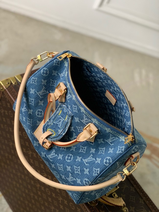 Louis Vuitton NEW Speedy Soft 30 M14430 Blue Denim