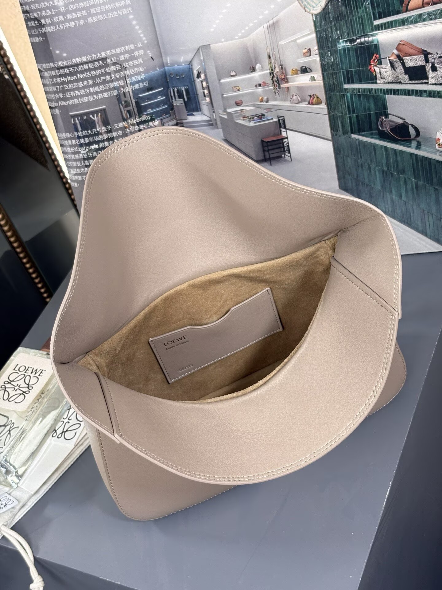 Loewe Ola Original Leather Fashion Handbag L53012 Nude