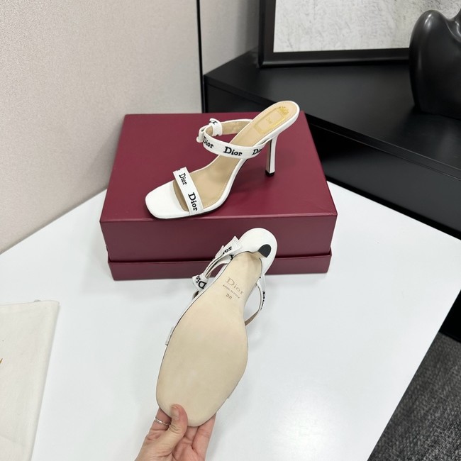 Dior Heeled Sandal with JAdior Straps Embroidered Cotton KCO538NV-6