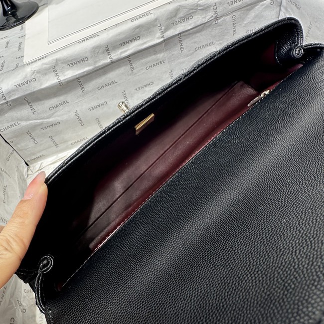 Chanel Maxi Flap Bag With Top Handle AS6091 black& wine red