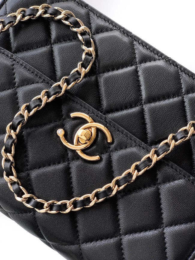Chanel Mini Flap Bag with Top Handle AS5984 black