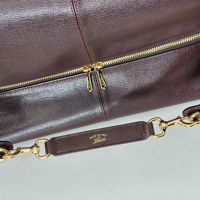 Gucci Brera large crossbody bag 864485 dark brown leather