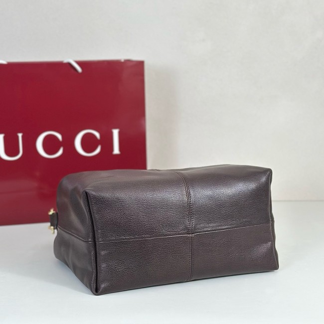 Gucci Brera medium crossbody bag 866938 dark brown leather