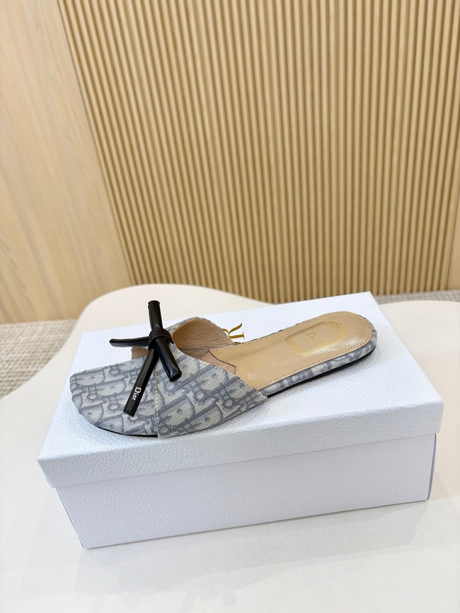 Dior Bow Slide Dior Oblique Embroidered Cotton KCO623-2