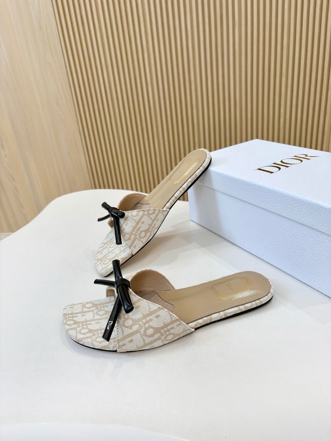 Dior Bow Slide Dior Oblique Embroidered Cotton KCO623-4