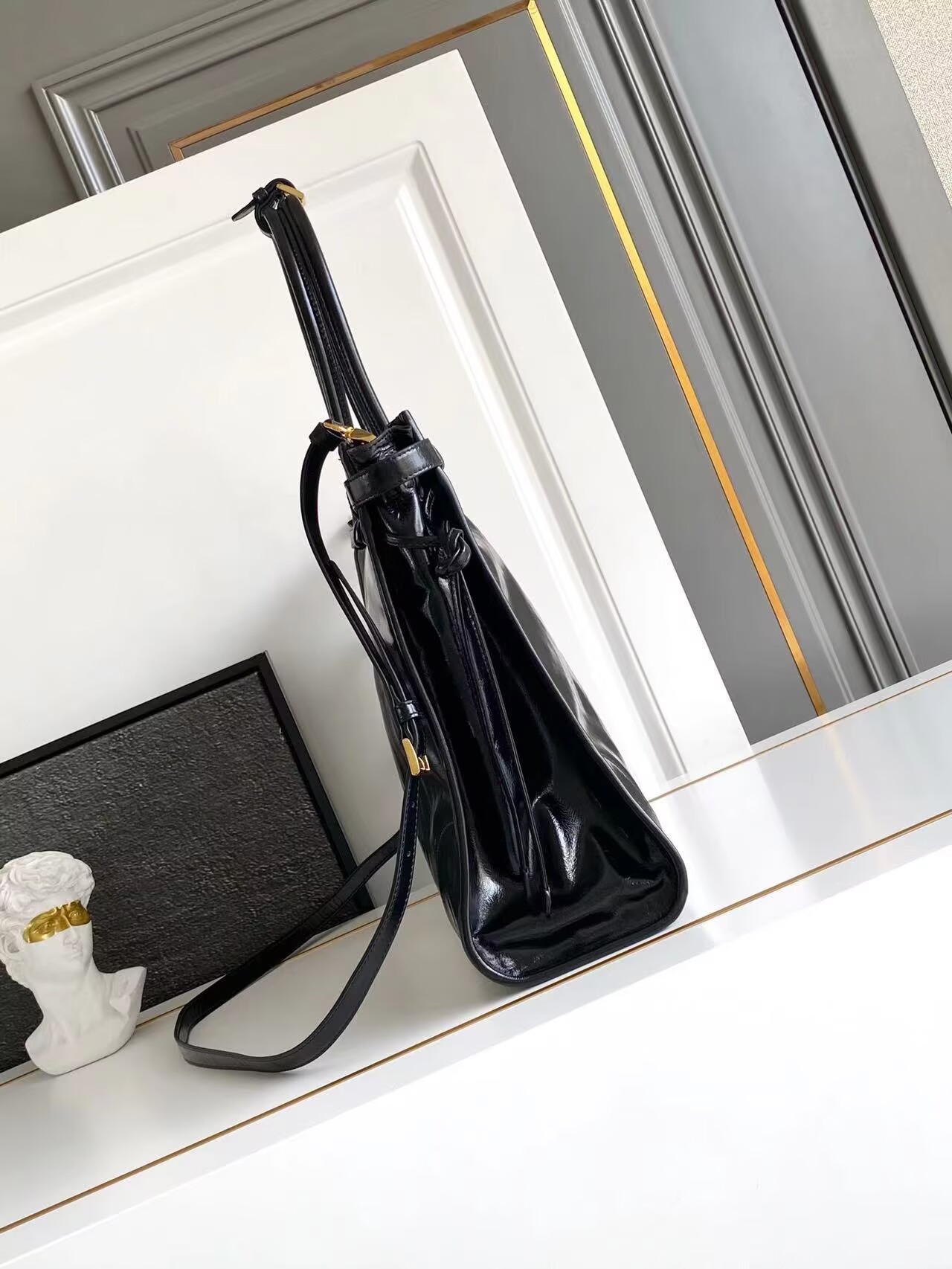 Prada Large Bonnie Leather Tote Bag 1BA439 Black