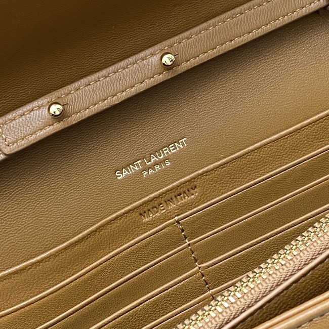 SAINT LAURENT WOC Classic Monogramme Flap Bag 360452 Camel