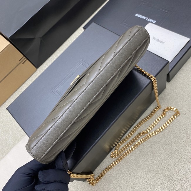 SAINT LAURENT WOC Classic Monogramme Flap Bag 360452 Khaki