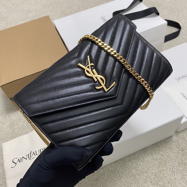 SAINT LAURENT WOC Classic Monogramme Flap Bag 360452 black