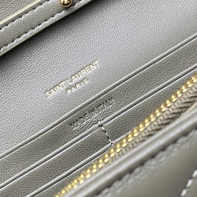 SAINT LAURENT WOC Classic Monogramme Flap Bag 360452 dark gray