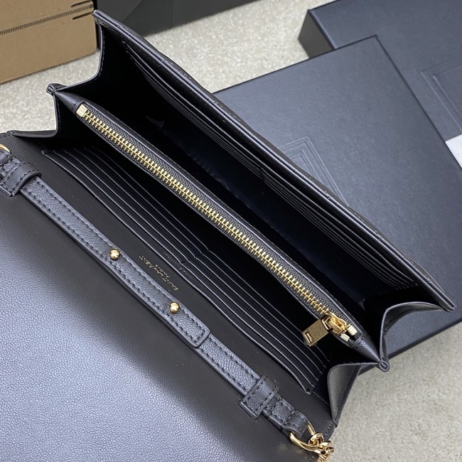 SAINT LAURENT WOC Classic Monogramme Flap Bag 360452 dark gray