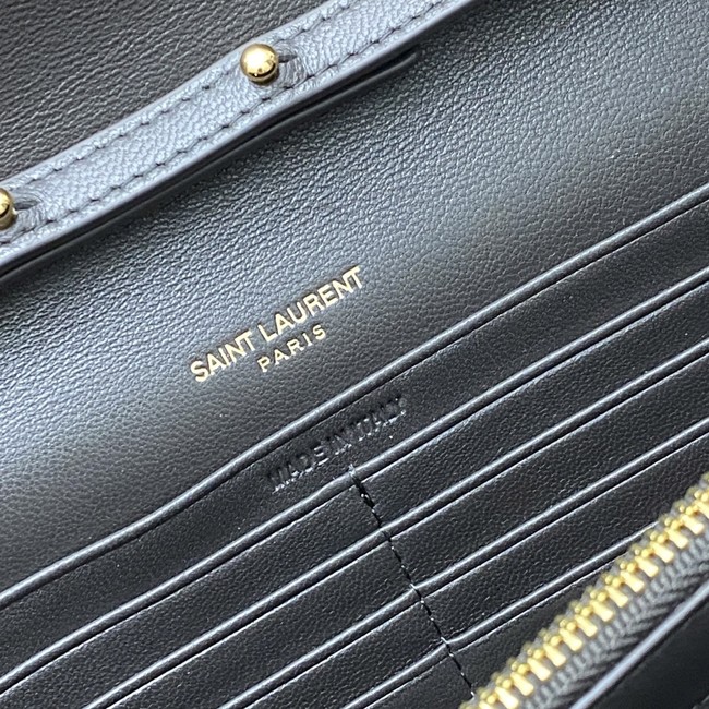 SAINT LAURENT WOC Classic Monogramme Flap Bag 360452 dark gray