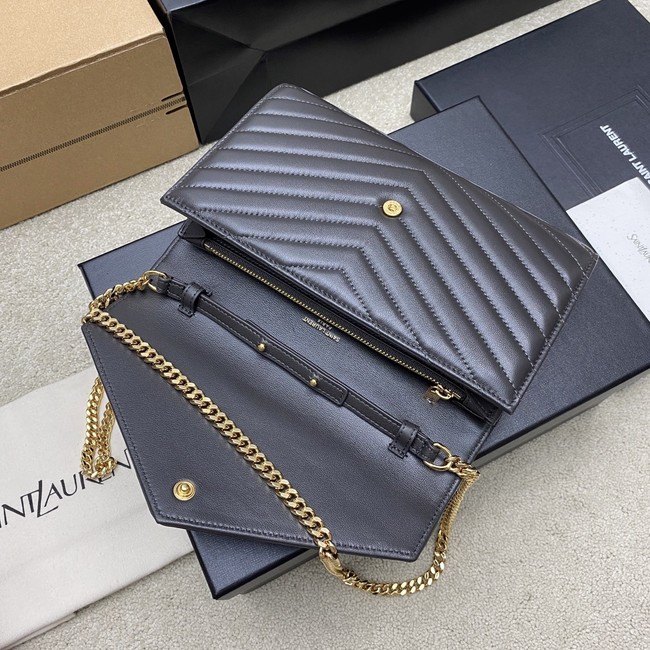 SAINT LAURENT WOC Classic Monogramme Flap Bag 360452 dark gray