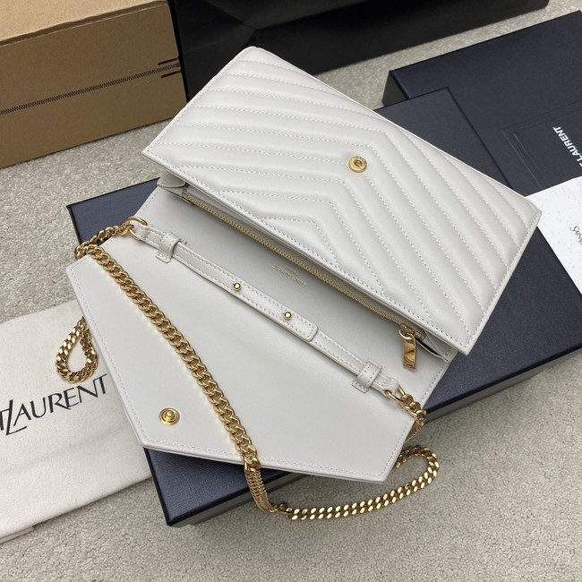 SAINT LAURENT WOC Classic Monogramme Flap Bag 360452 light gray