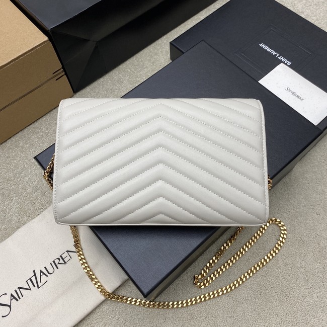 SAINT LAURENT WOC Classic Monogramme Flap Bag 360452 light gray